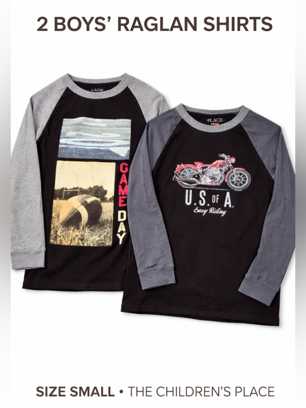 The Children's Place Boys Size Small Shirts Lot Football Motorcycle Graphic Tee